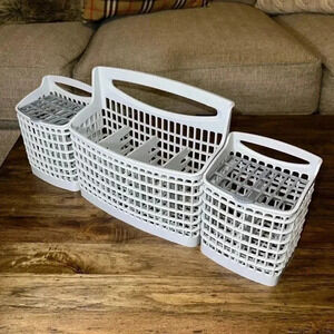 dishwasher silverware replacement tray utensil holder basket with cover gray